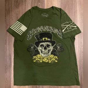GRUNT STYLE Scull Shenanigans Size L Mens $4.99Ships🤩!Army green